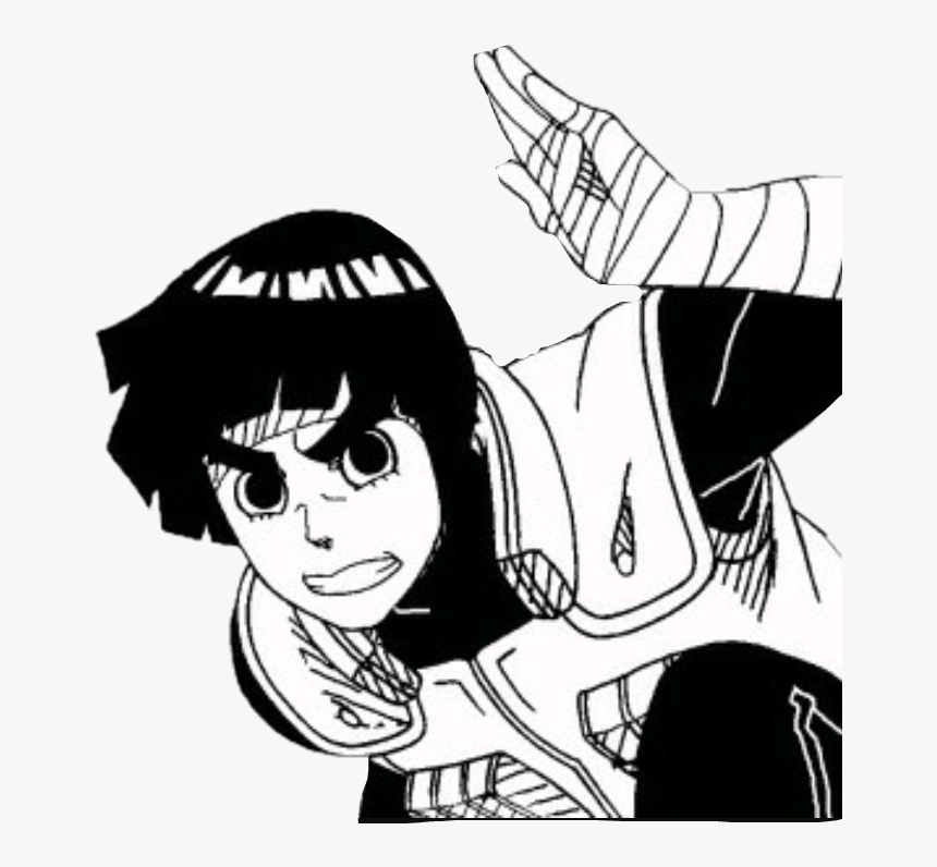 Rock Lee Black And White - Rock Lee Naruto Manga, HD Png Download, Free Download