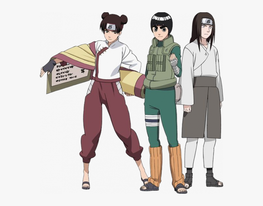 Neji,lee,tenten Et Gai - Rock Lee Tenten Neji, HD Png Download, Free Download