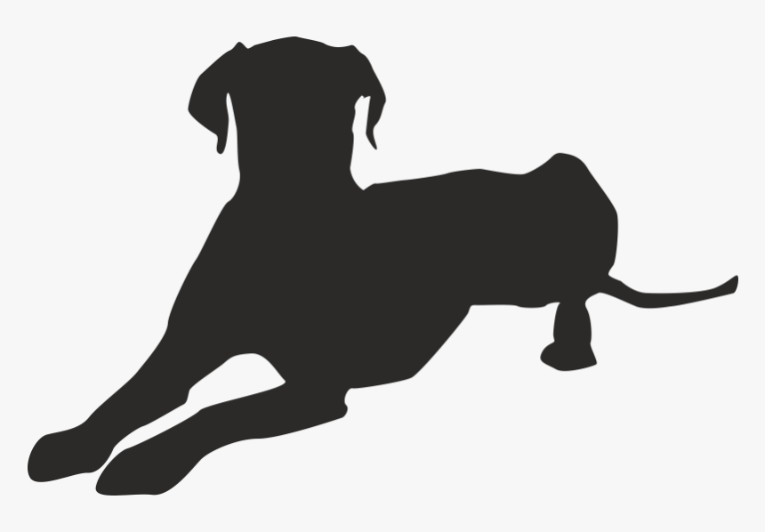 Great Dane Puppy Dog Breed Clip Art - Lying Dog Silhouette Png, Transparent Png, Free Download