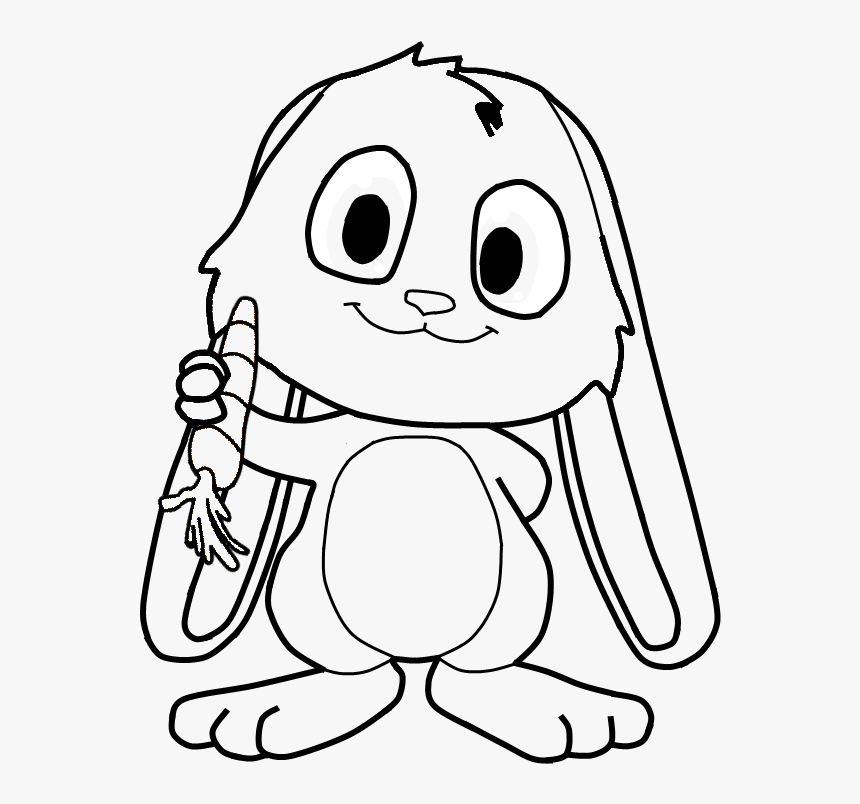 Bunny Snuggle Bunny Template 18 By Schnuffelkuschel - Cute Bunny Clipart Black And White, HD Png Download, Free Download