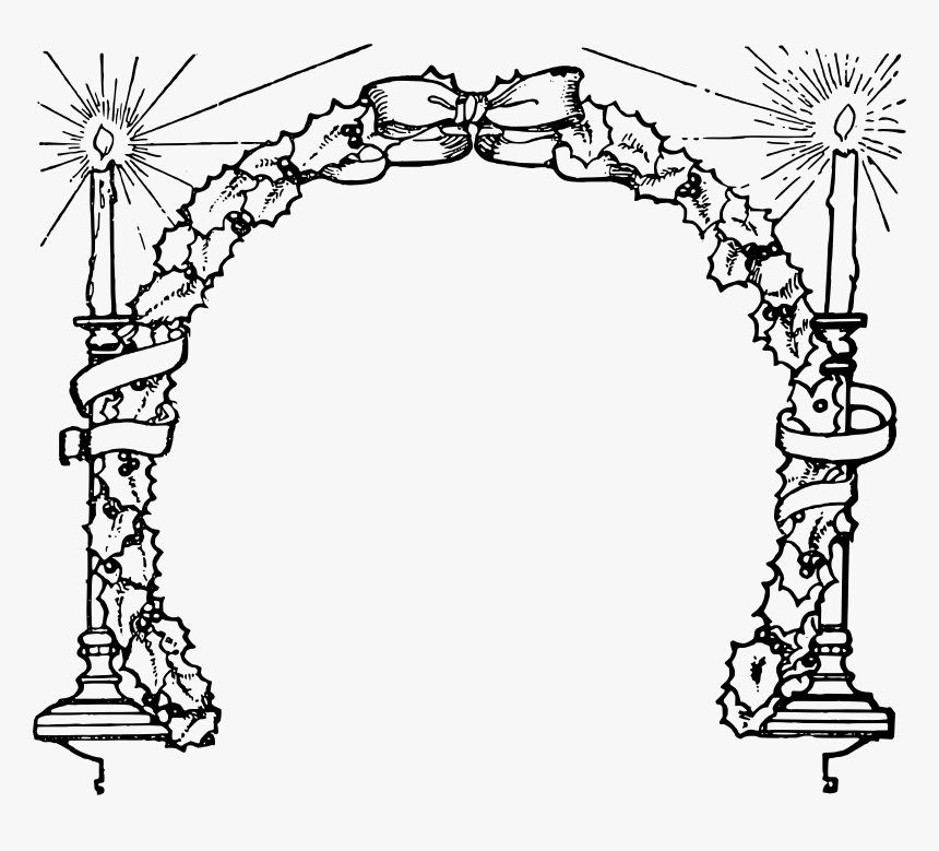 Drawing Candle Christmas - Clipart Christmas Candle Frame, HD Png Download, Free Download