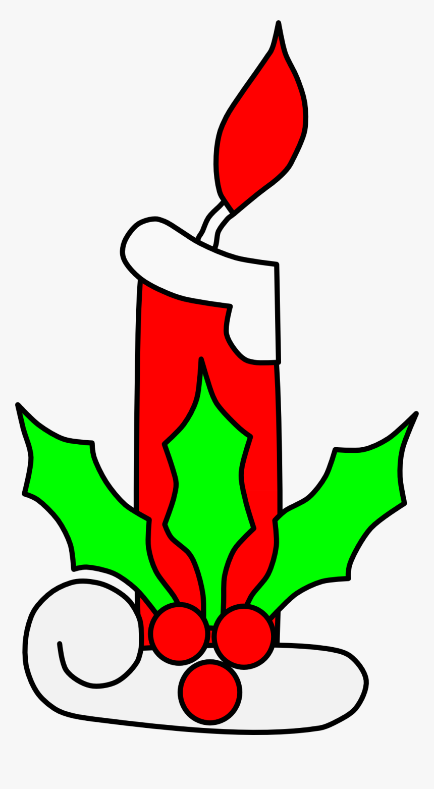 Candle Christmas Light Leaves Png Image - Christmas Candle Clip Art, Transparent Png, Free Download