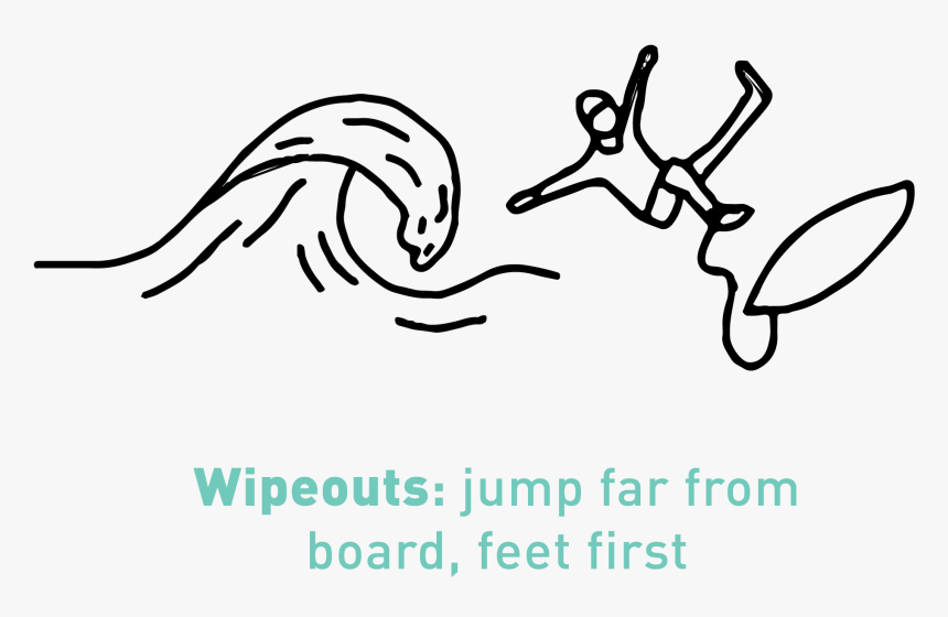 The Best Way To Avoid Any Contact With Your Surfboard - Cartoon Person Falling Off Surfboard, HD Png Download, Free Download