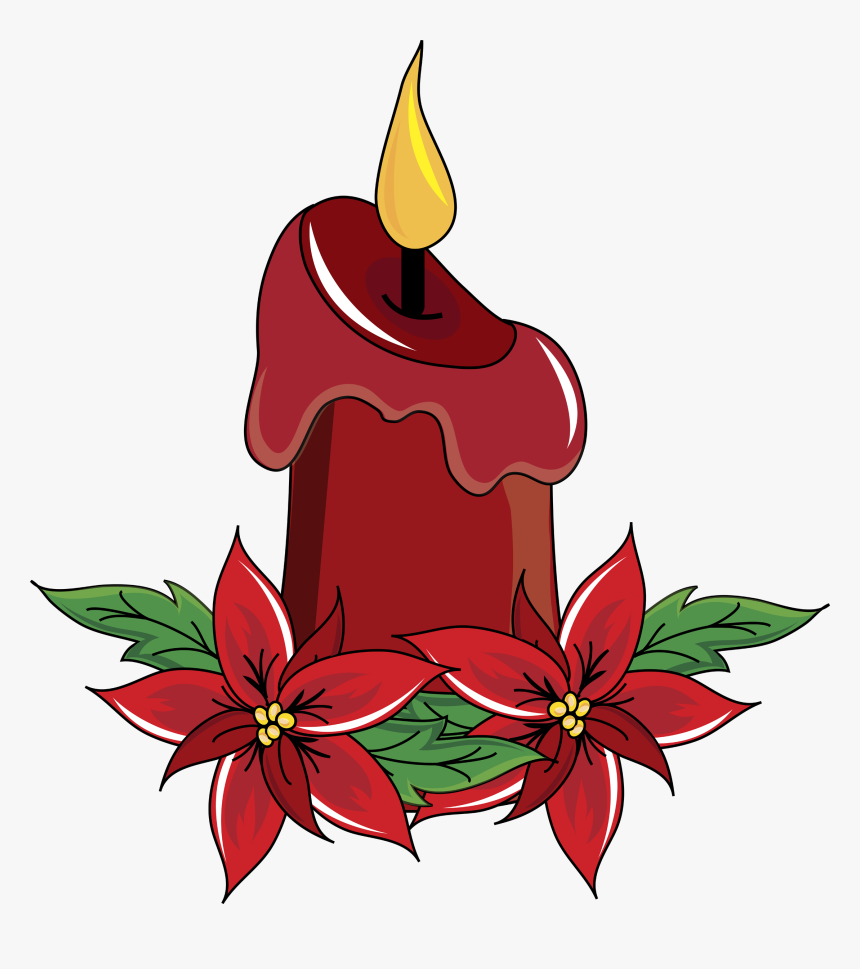 Poinsettia Clipart Christmas Candle Light, HD Png Download, Free Download