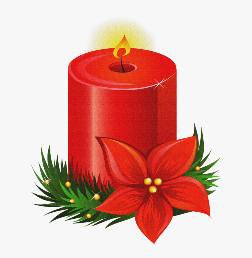 Mis Laminas Para Decoupage - Single Christmas Candle Clipart, HD Png Download, Free Download