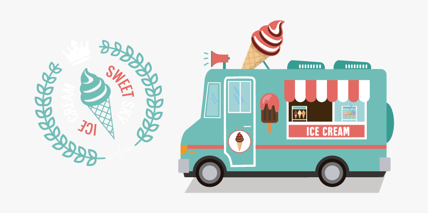 Transport,vehicle,food Truck,motor Vehicle,mode Of - Ice Cream Food Truck Logos, HD Png Download, Free Download