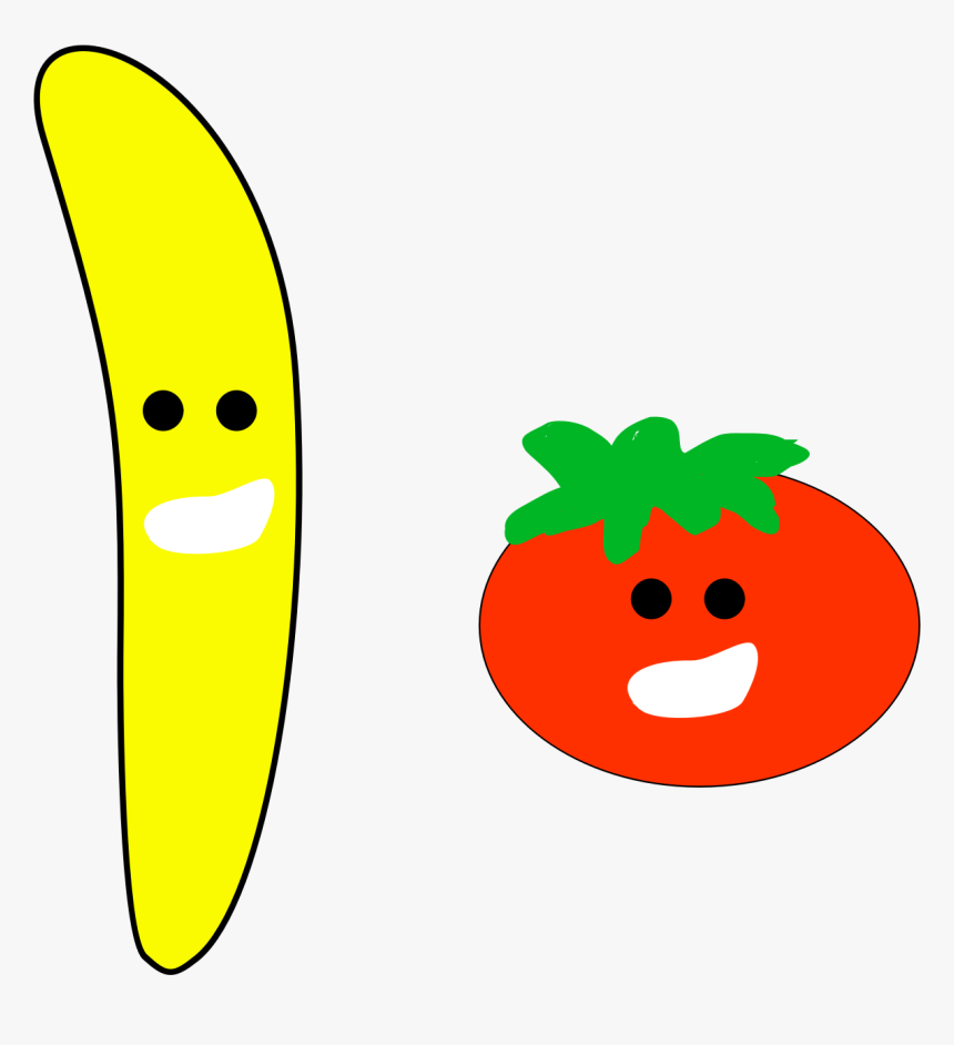 Banana And Tomato Clip Arts - Tomato Banana, HD Png Download, Free Download