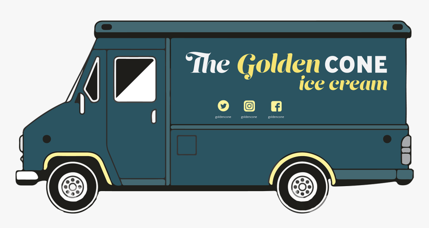 Fictitious Ice Cream Truck With Billboard And Banner - Food Truck, HD Png Download, Free Download