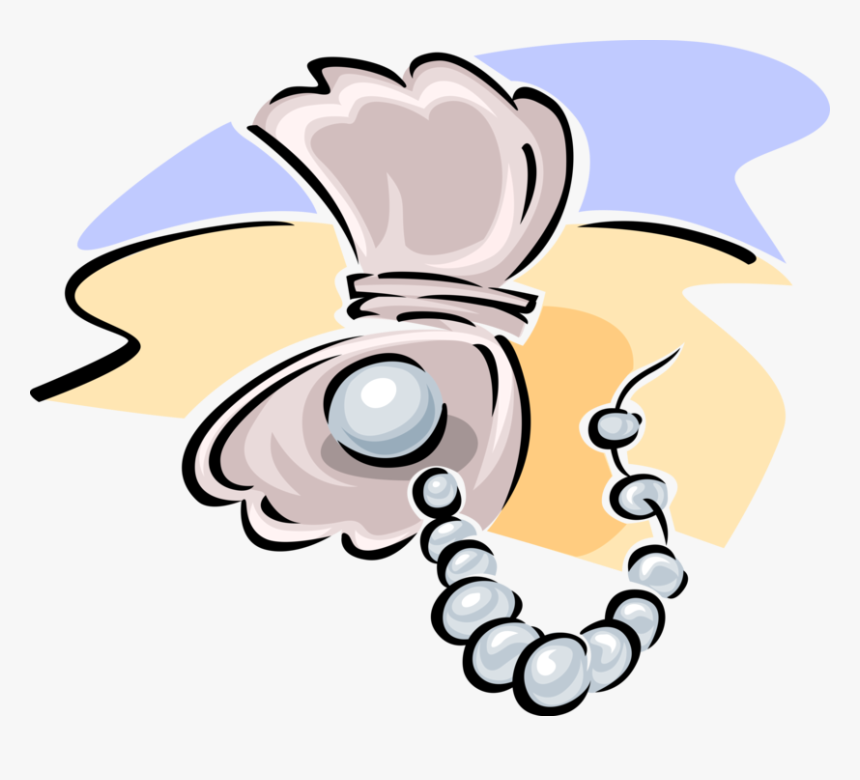 Vector Illustration Of Pearl Necklace With Oyster Shell - Clipart Perle, HD Png Download, Free Download