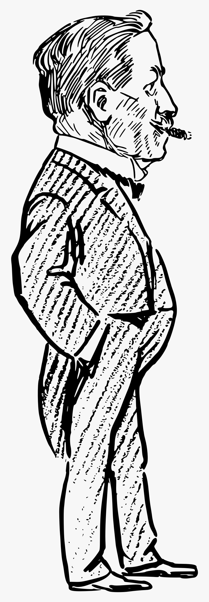 Clip Art Clipart Big Image Png - Desenho Fumando Um Charuto, Transparent Png, Free Download