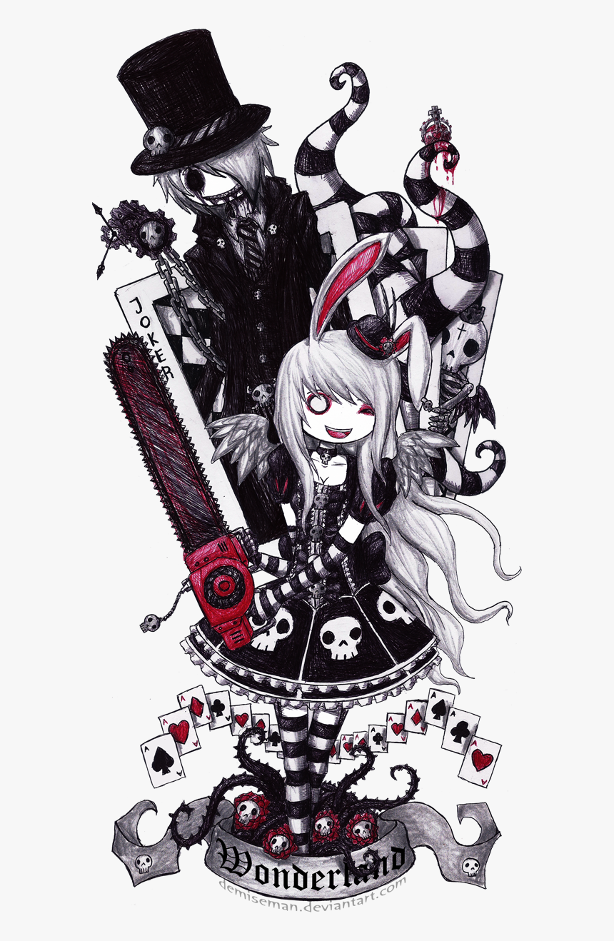 Alice Drawing Gothic In Wonderland - Gothic Alice In Wonderland, HD Png Download, Free Download