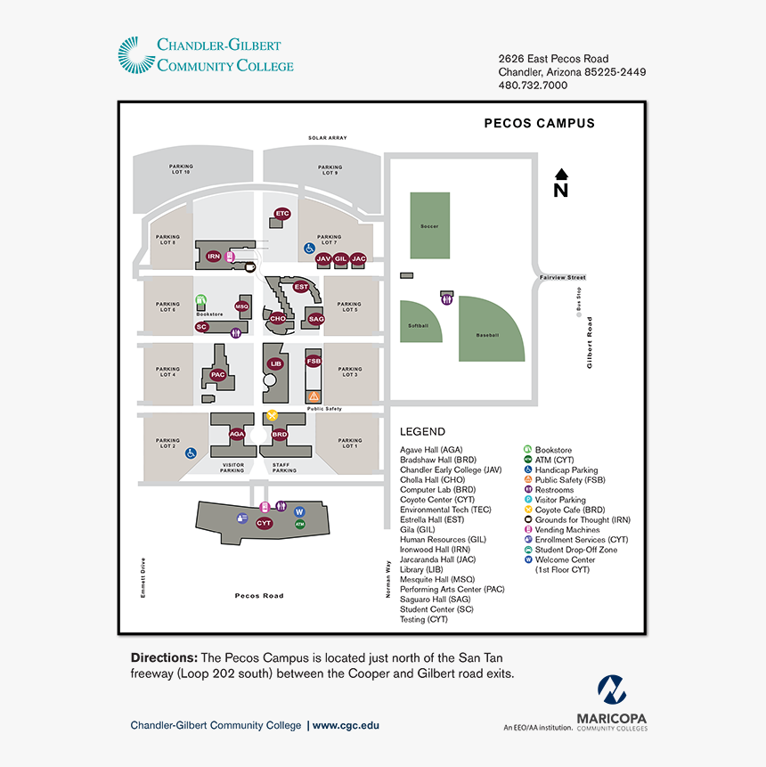 Chandler-gilbert Community College , Png Download - Cgcc Pecos Map, Transparent Png, Free Download