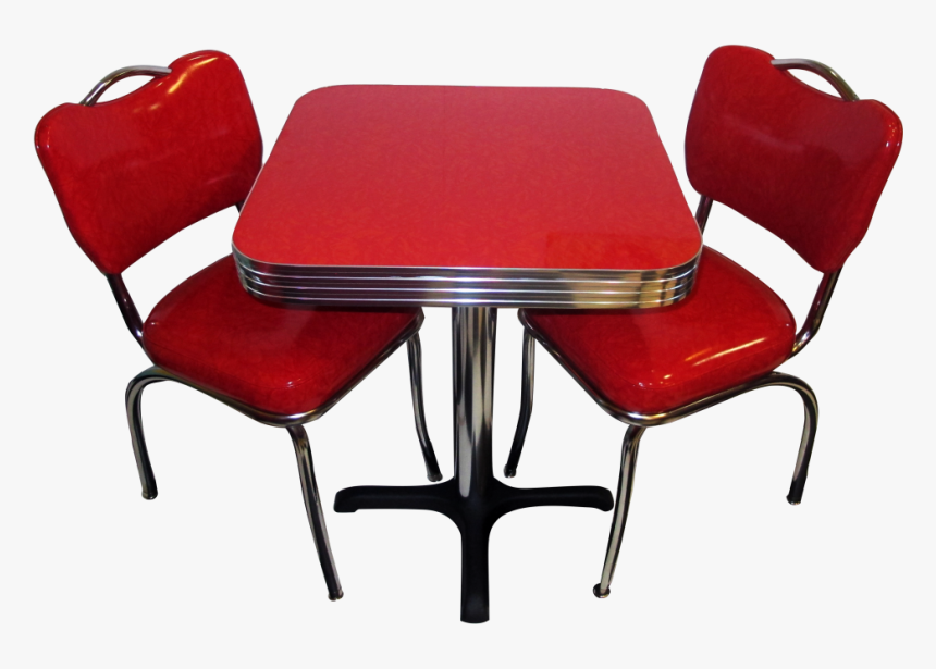 Cafe Table Png -retro Cafe Seating - Red Retro Restaurant Table, Transparent Png, Free Download