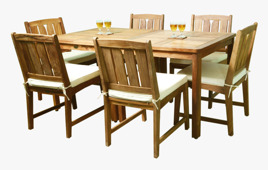 Two Teak Kona Bistro Tables With Six Teak Kona Chairs - Barbord I Massiv Ek, HD Png Download, Free Download