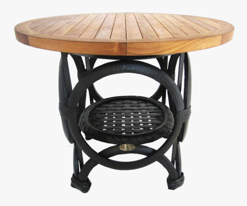 01 Teak Tyre Cafe Table Round - Outdoor Table, HD Png Download, Free Download