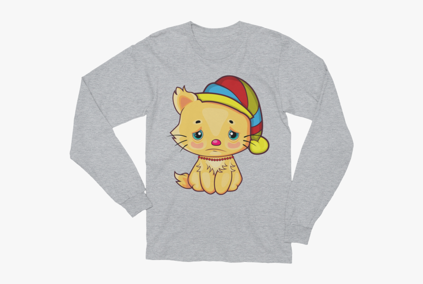 Unisex Cute Kitten Long Sleeve T-shirt - T-shirt, HD Png Download, Free Download