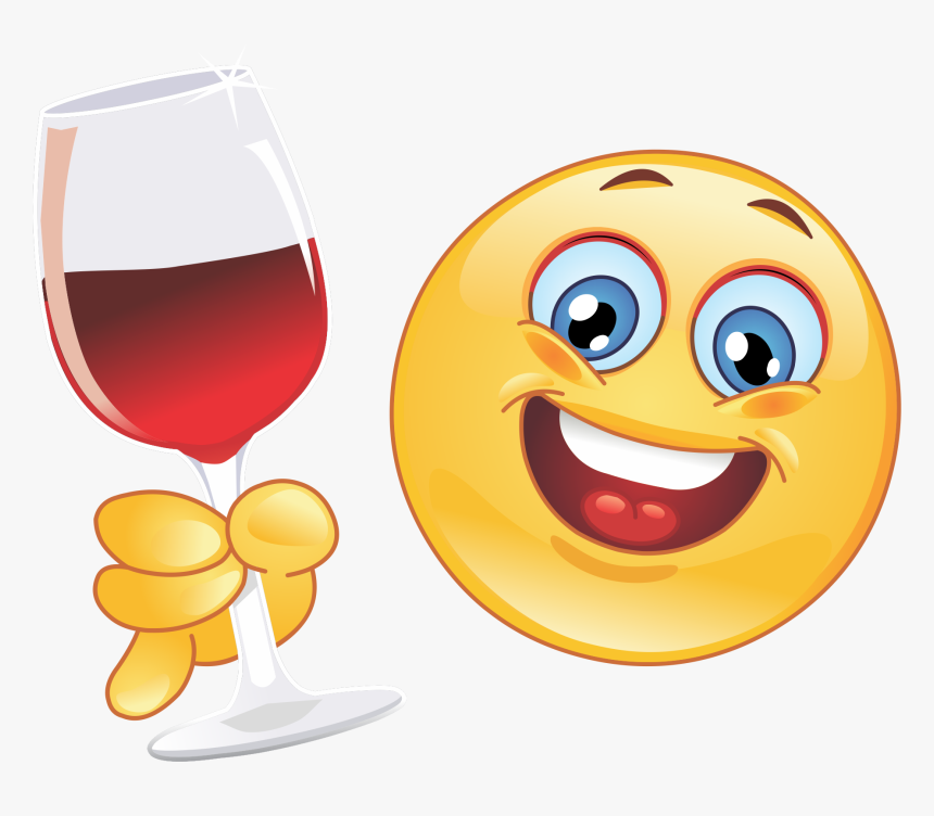 Wine Drinking Emoji 24 Decal - Emoji With Wine Glass, HD Png Download, Free Download