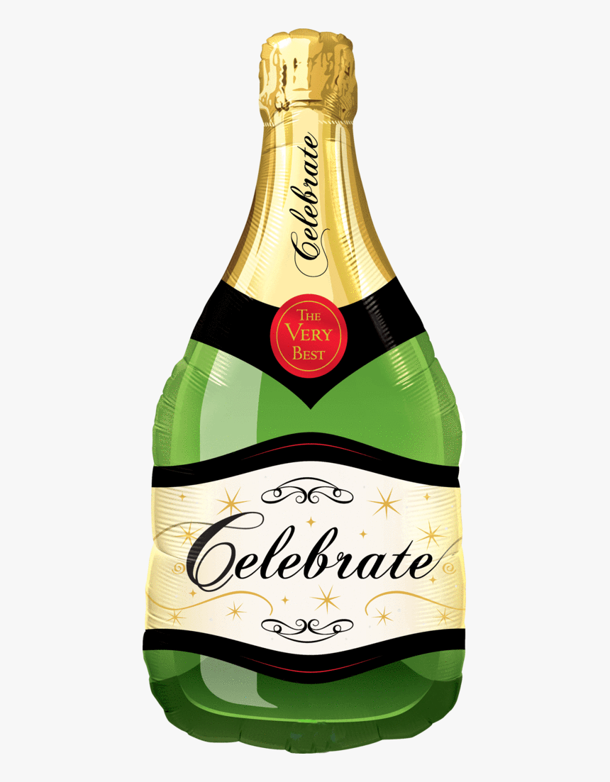 Holiday Balloons - - Transparent New Years Champagne Bottle, HD Png Download, Free Download