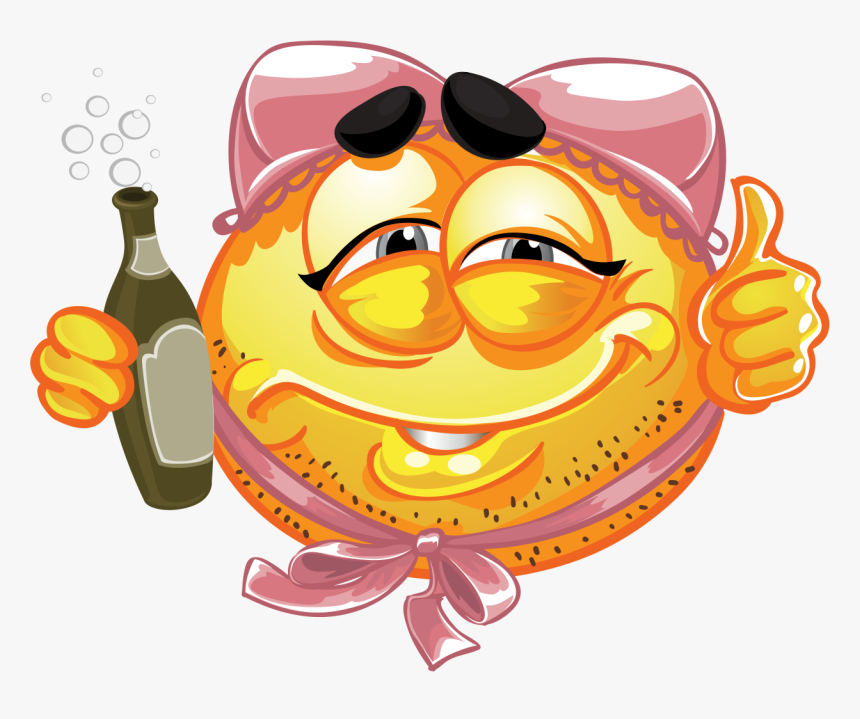 Champange Emoji 322 Decal - Smile Drunk, HD Png Download, Free Download