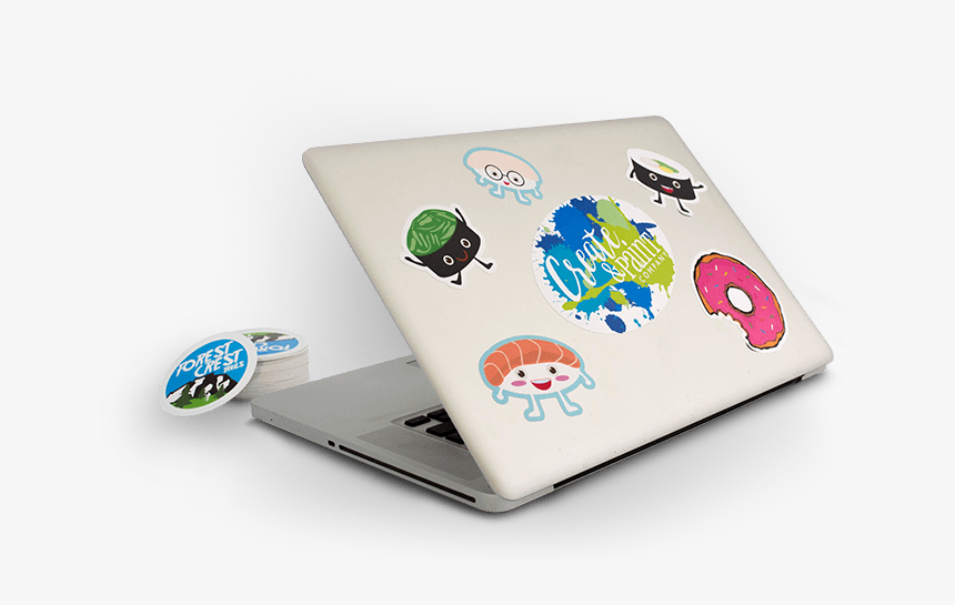 Stickers On A Laptop - Transparent Stickers On Laptop, HD Png Download, Free Download