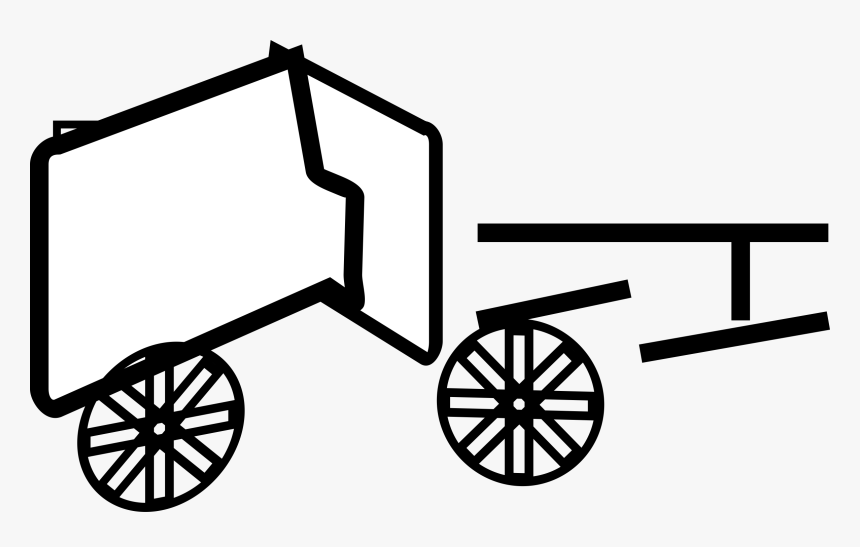 Wheel,line Art,chariot - Broken Wagon Clip Art, HD Png Download, Free Download