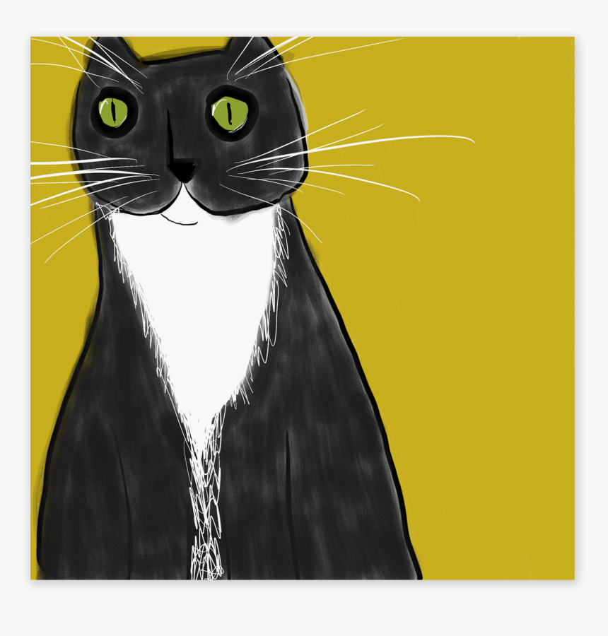 Cat Muse Print - Domestic Short-haired Cat, HD Png Download, Free Download
