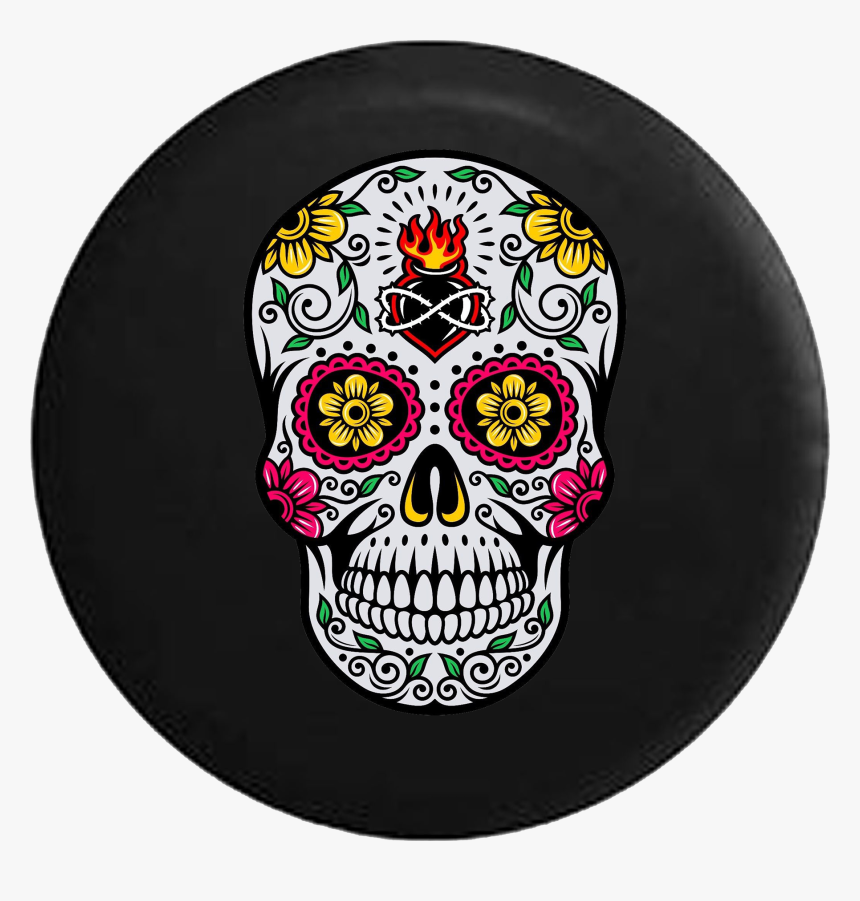 Transparent Yellow Heart Png - Colorful Day Of The Dead Skull Designs, Png Download, Free Download