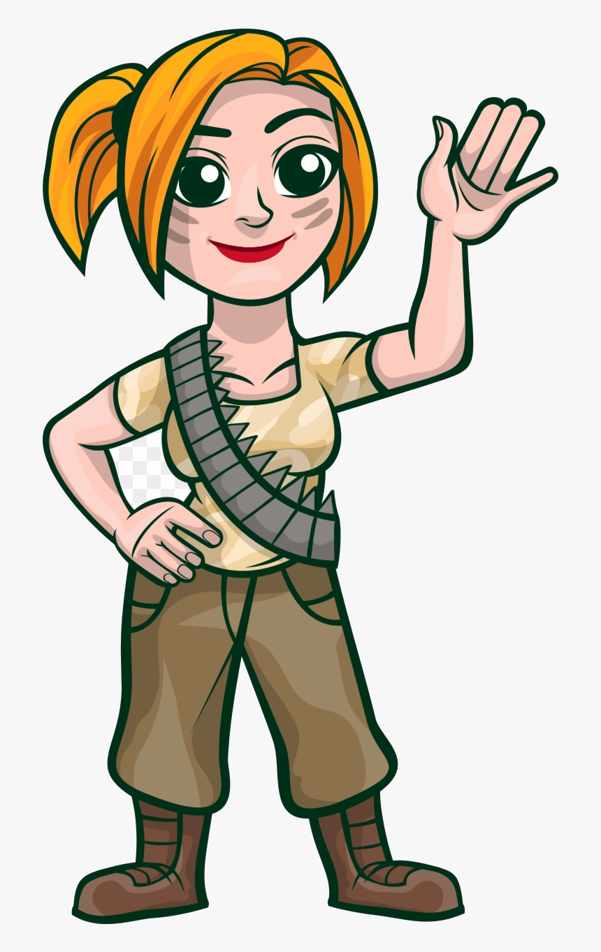 Soldier Graphic Cartoon Army Clip Art Woman Transparent - Female Soldier Cartoon Png, Png Download, Free Download