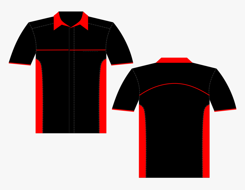 Transparent Button Up Shirt Clipart - Uniform Polo Shirt Black And Red, HD Png Download, Free Download