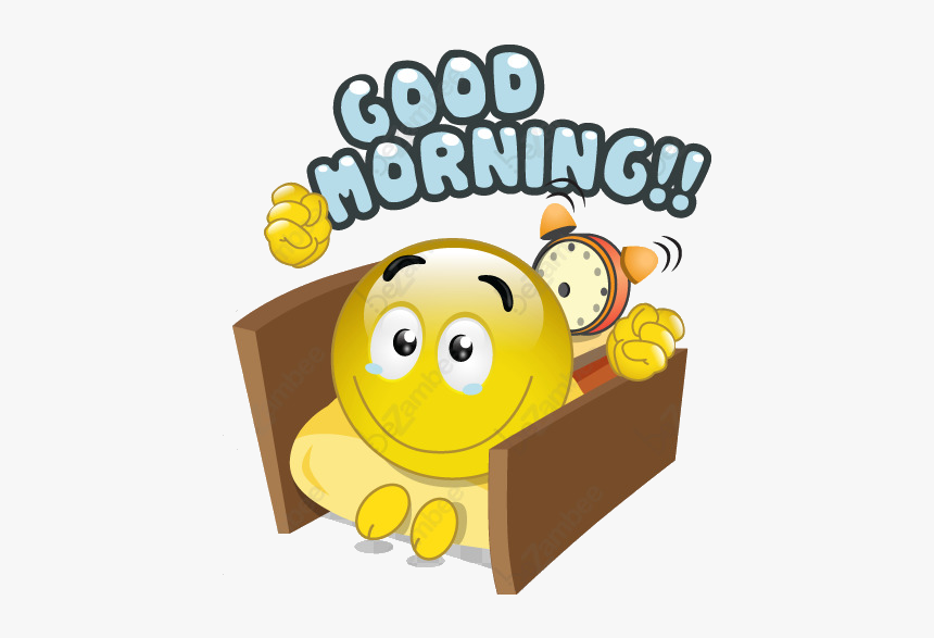 Good Morning Smiley Emoticon Emoji Clip Art Image Free - Cartoon, HD Png Download, Free Download