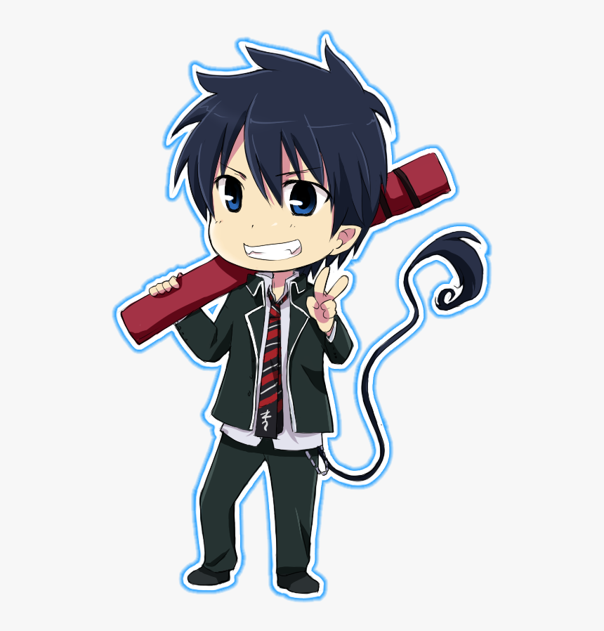 Chibi Okumura Rin By Cyoko-d4wtb7h - Blue Exorcist Rin Chibi, HD Png Download, Free Download