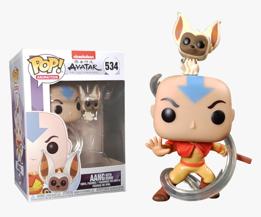 Funko Pop Aang Avatar , Transparent Cartoons - Aang With Momo Funko Pop, HD Png Download, Free Download