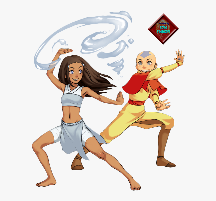 Aang And Katara Avatar Render Photo Commission Katara - Avatar X Katara, HD Png Download, Free Download