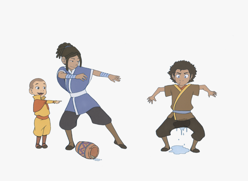 Aang Katara Sokka Avatar - Avatar The Last Airbender Playing Football, HD Png Download, Free Download