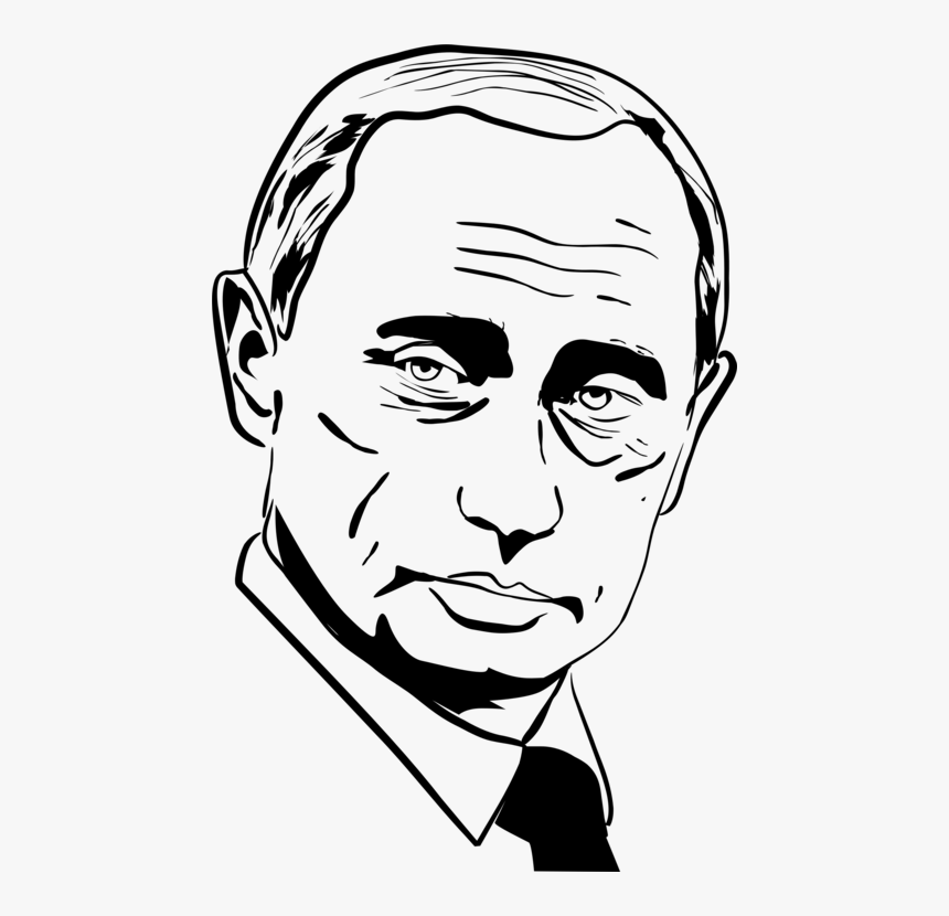 Russia Drawing Clipart - Putin Lineart, HD Png Download, Free Download