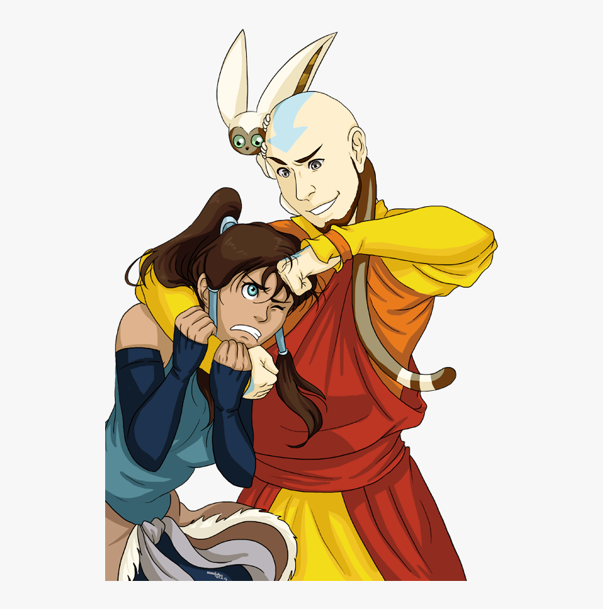 Aang Holding Korra-ynb625 - Aang Korra Avatar The Last Airbender, HD Png Download, Free Download