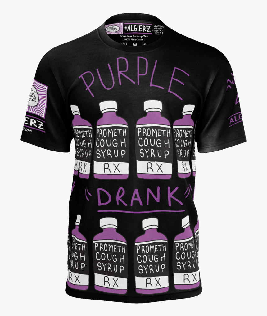 Purple Drank, Repeating Remix, Black T-shirt - Active Shirt, HD Png Download, Free Download