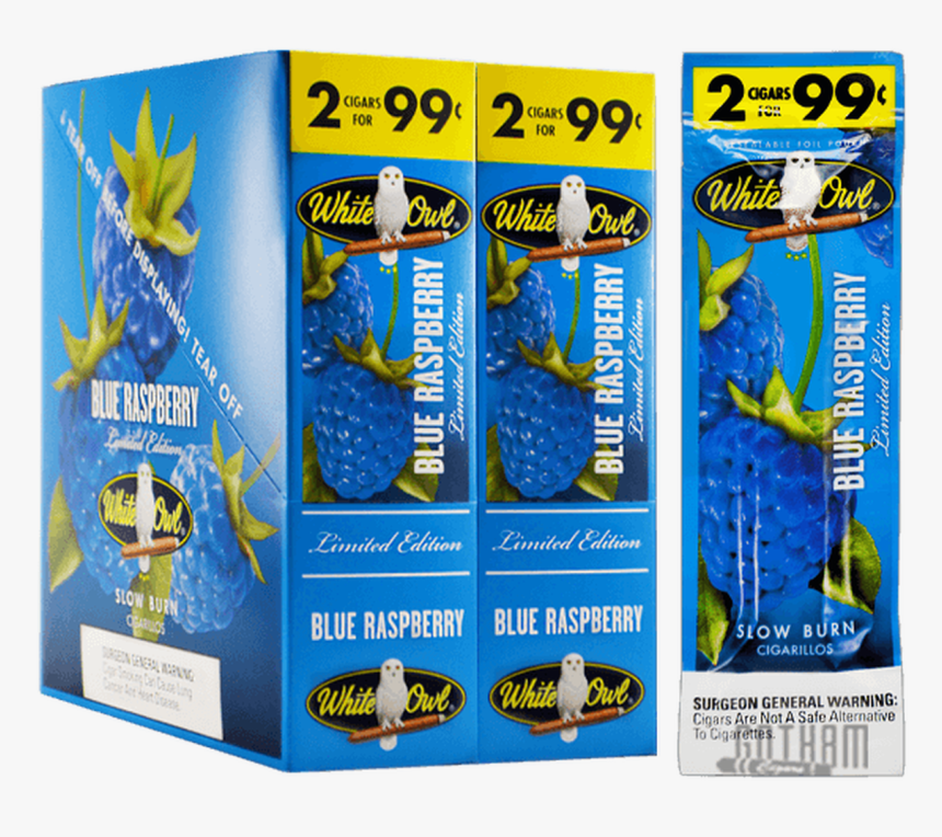 White Owl Cigarillos Blue Raspberry Box - Blue Raspberry White Owl Cigars, HD Png Download, Free Download
