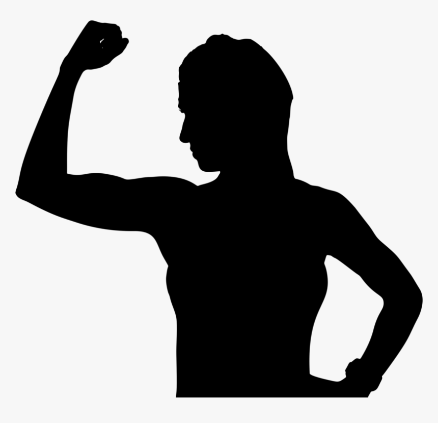 Silhouette Clip Art Woman Image Female - Women Flexing Arm Png, Transparent Png, Free Download