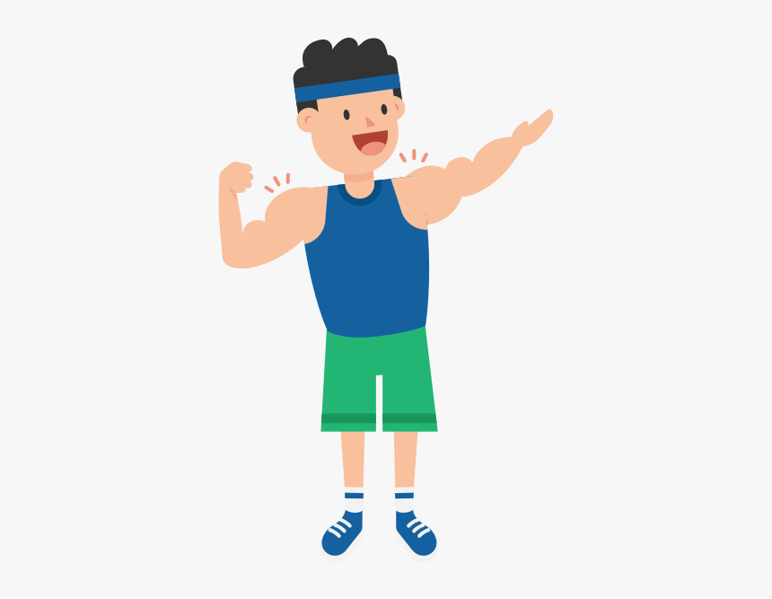 Cartoon Man Flexing Muscles, HD Png Download, Free Download