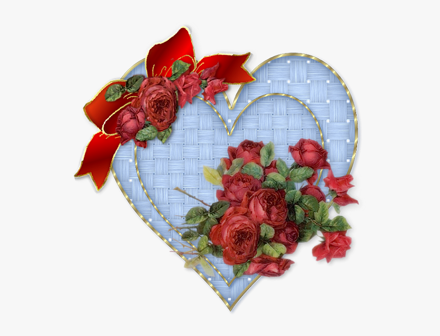 Corazones, Flores Vintage - Vintage Heart Rose Png, Transparent Png, Free Download