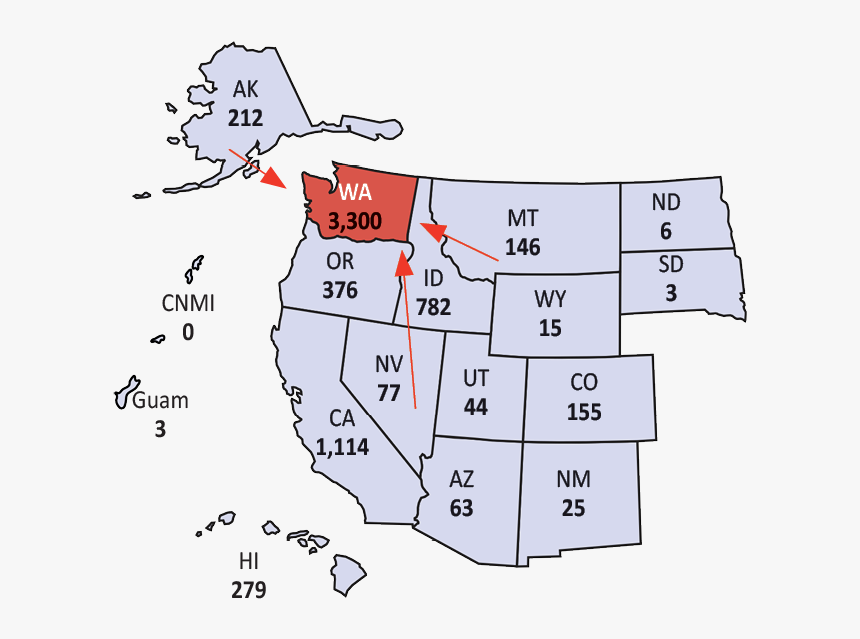 Wue Student Distribution To Alaska - Western Undergraduate Exchange, HD Png Download, Free Download