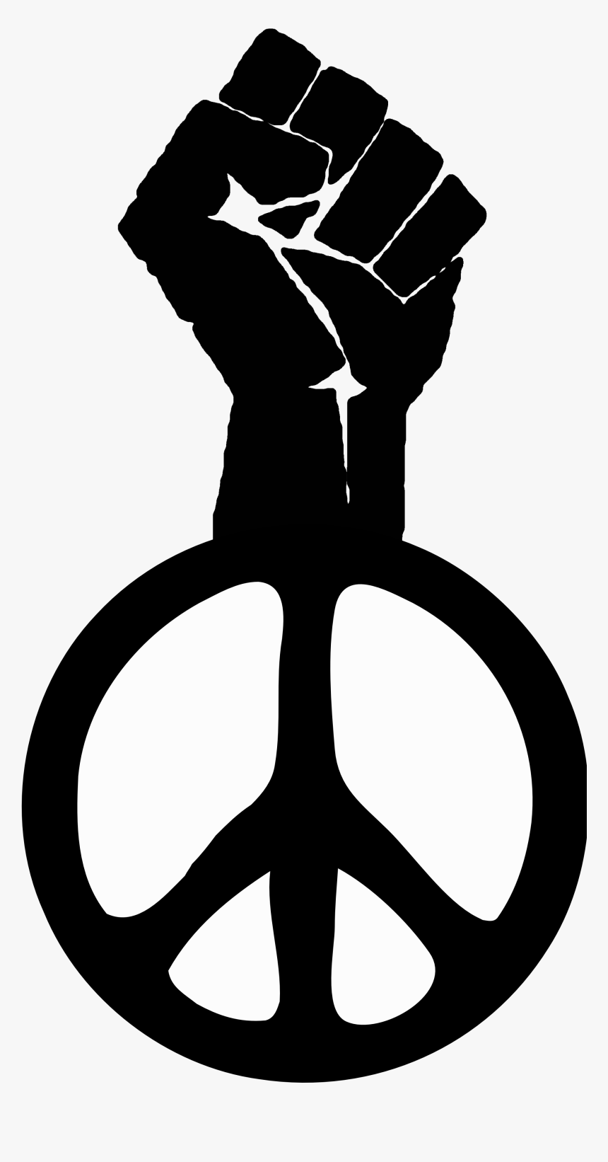 28 Collection Of Black Power Fist Clipart - Black Power Fist With Peace Sign, HD Png Download, Free Download