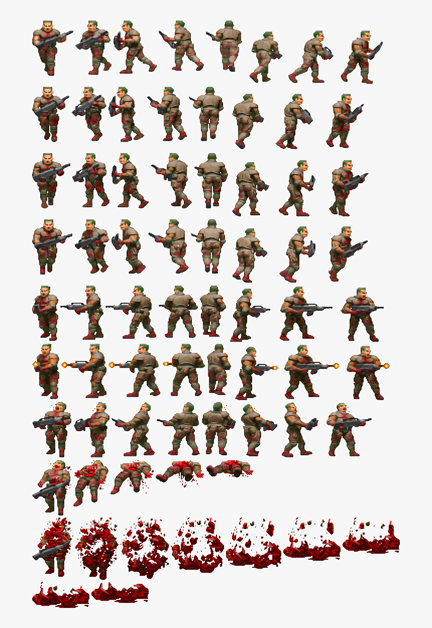 Posbx Trans - Crew - Doomguy Sprite Sheet Transparent, HD Png Download, Free Download