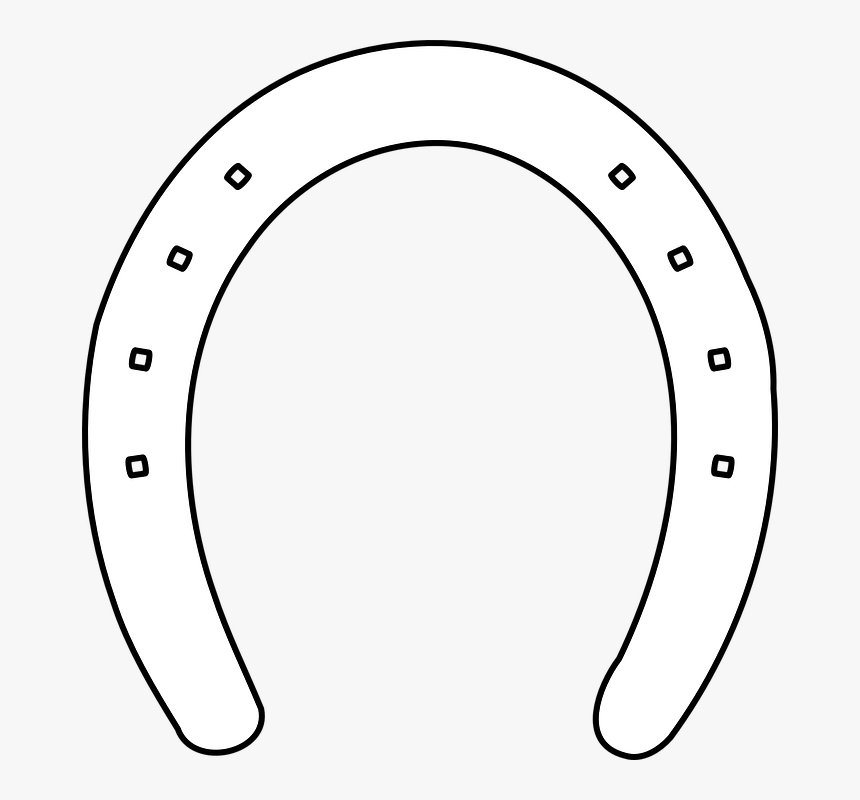 Horse, Shoe, Horseshoe, Single, Luck - Horse Shoe Outline, HD Png Download, Free Download