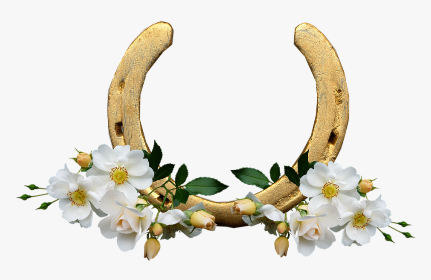 Horse Shoe, White Roses, Lucky, Wedding , Png Download - Wedding Horse Shoes, Transparent Png, Free Download