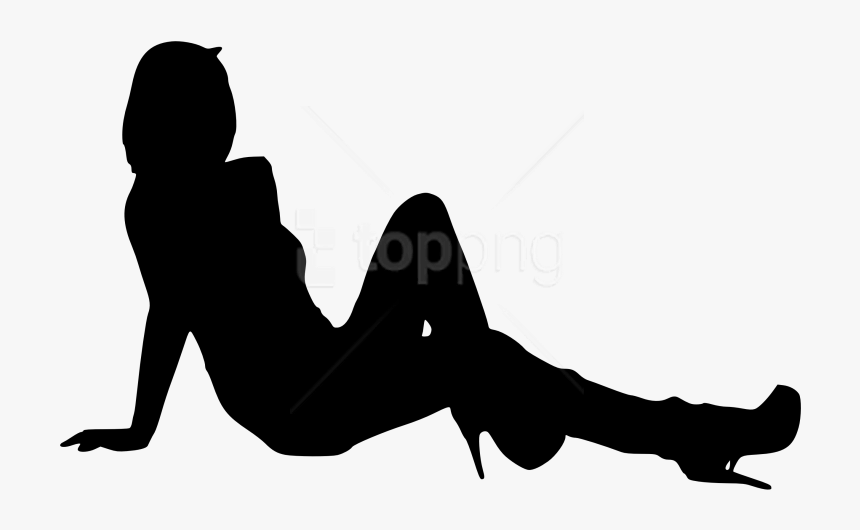 Free Png Woman Silhouette Png Images Transparent - Silhouette Sitting Girl Png, Png Download, Free Download