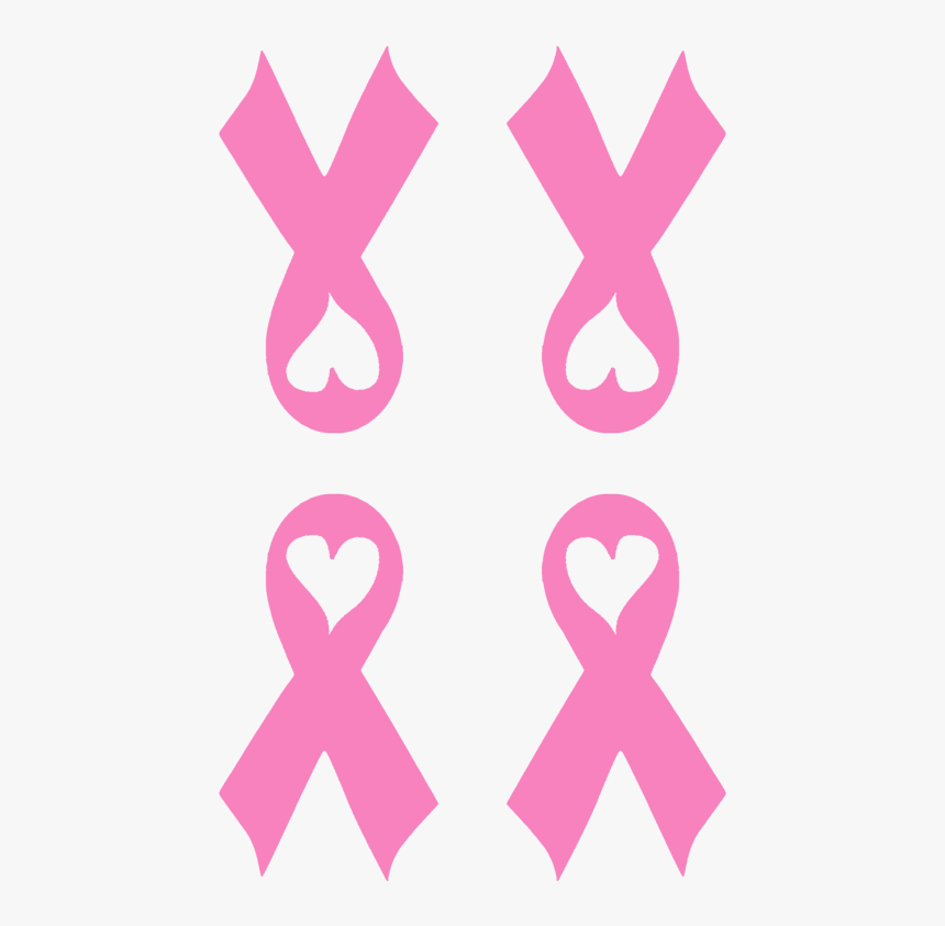 Breast Cancer Awareness Ribbon With Heart Fabric , - Breast Cancer Ribbon With Heart, HD Png Download, Free Download