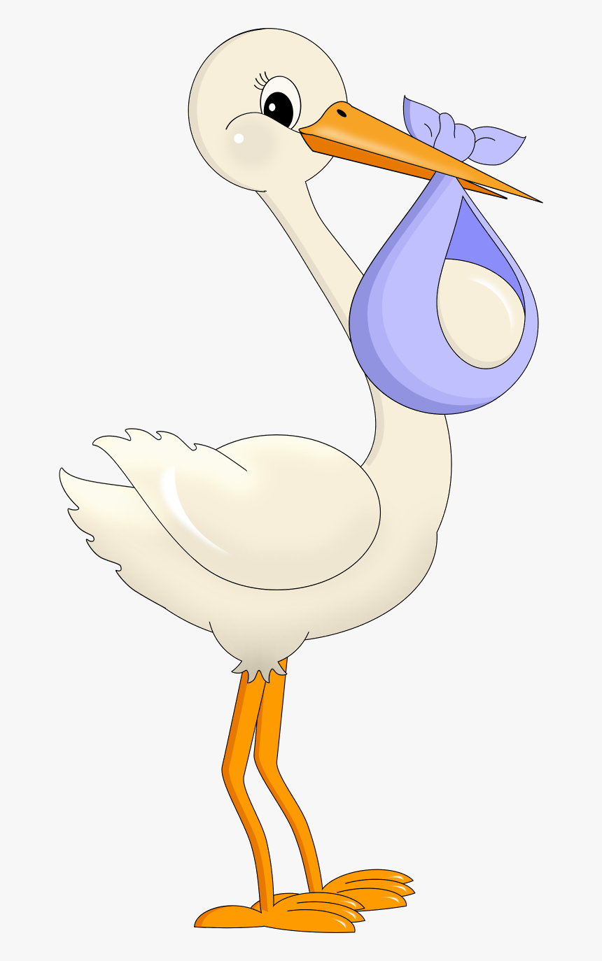 Baby Boy Stork Png - Dibujo Cigueña Baby Shower, Transparent Png, Free Download