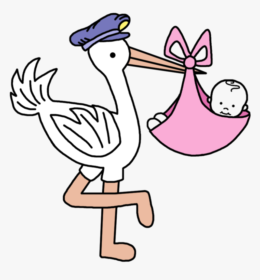 Stork Carrying Baby , Transparent Cartoons - Stork With Bag Clipart, HD ...